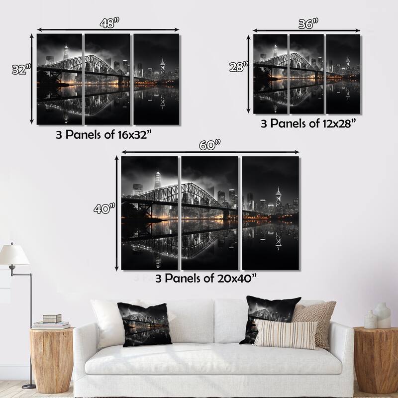 Designart "Canada Cityscape Noir II" Canada Metal Wall Decor Set Bed Bath & Beyond 39980563